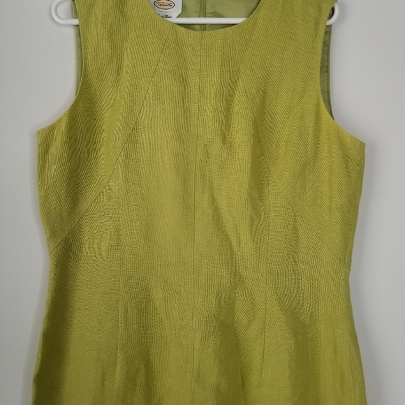 Vintage Talbots 100% Irish Linen Green Shift Knee Length Dress Sz 12 Sleeveless - Picture 11 of 16